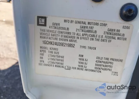 2006 Chevrolet Silverado K2500 Heavy Duty from USA, damaged, VIN 1GCHK24U26E219852